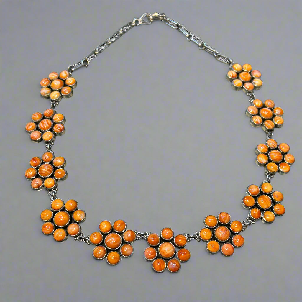 Mexican Orange Spiny Oyster Shell Necklace by Federico Jimenez