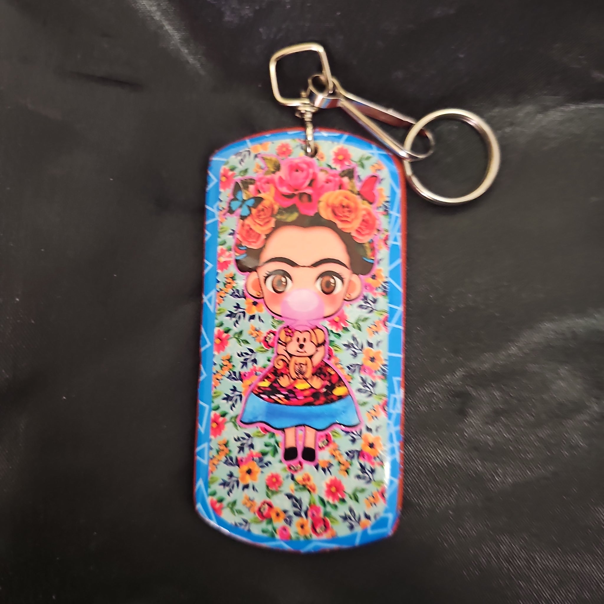 Frida Leather Keychain