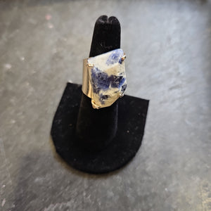 Puerto Rico Silver Plated Cuff Ring - Sodalite