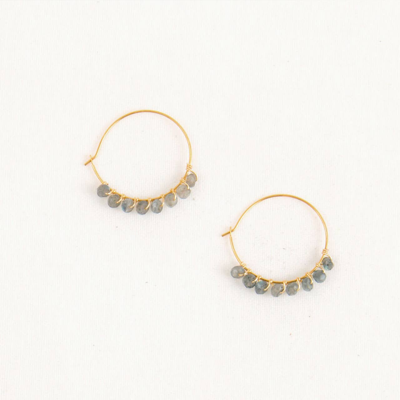 Faceted Stone Hoop
