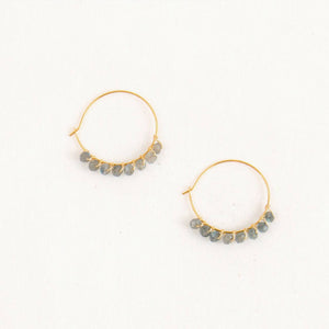 Faceted Stone Hoop