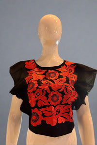 Oaxacan Black Blusa Flora