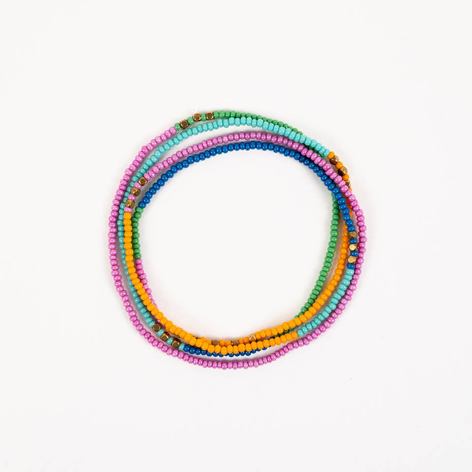 Beaded Stretch Necklace /Wrap Bracelet: Up Beat