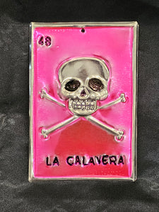 Mexican Calavera Loteria Tin Ornament