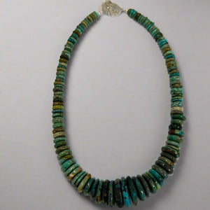 Natural Turquoise SS Necklace by Gina Amato Lough