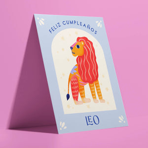 Leo Spanish Zodiac Birthday Greeting Card