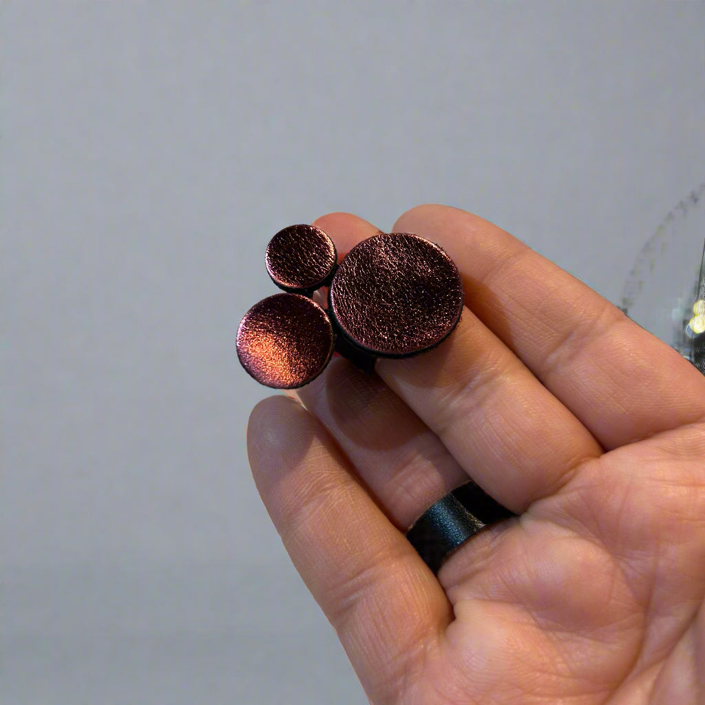 Abstraction 3 Circles Ring - Bordeaux