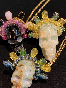 Mexican Quartz Skull Necklace by Tita Lopez