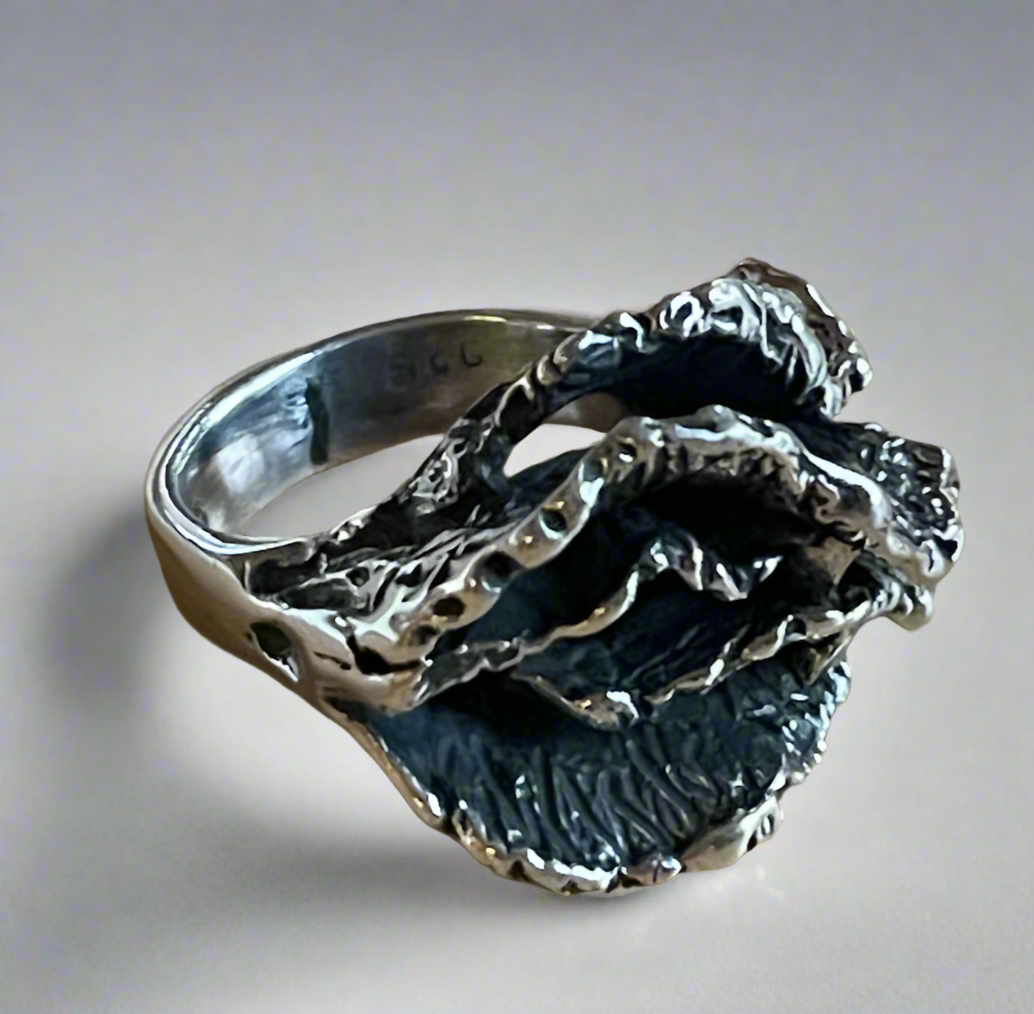 Mexican Oxidized Sterling Silver Ring size 7.5