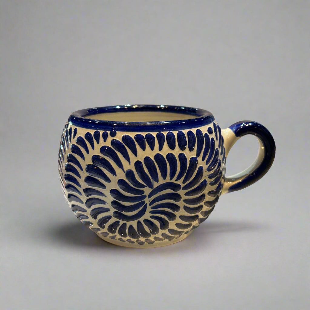Navy Round Talavera Mugs - Pineda