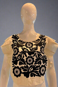 Oaxacan Cream Blusa Flora