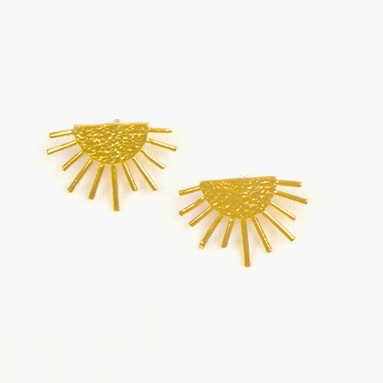 Brass Sun Ray Post Earrings