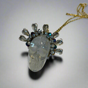 Mexican Quartz Skull Necklace by Tita Lopez