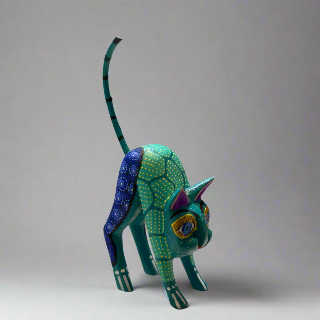 Mexican Chubby Cheek Cat Alebrije by Alberto Hernandez