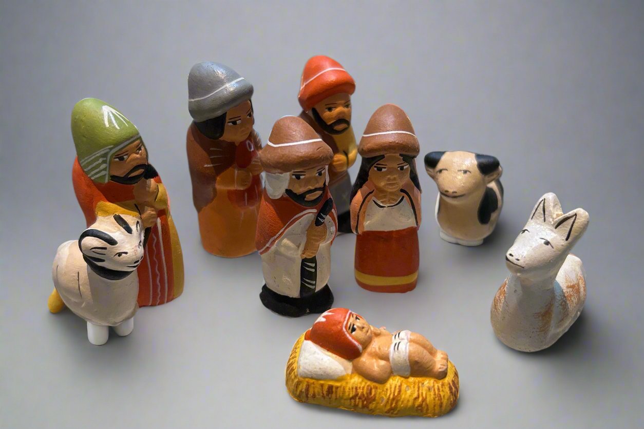 Peruvian Clay Nativity Scene