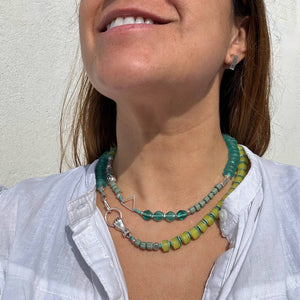 PALMIRA versatile yellow and aqua boho necklace