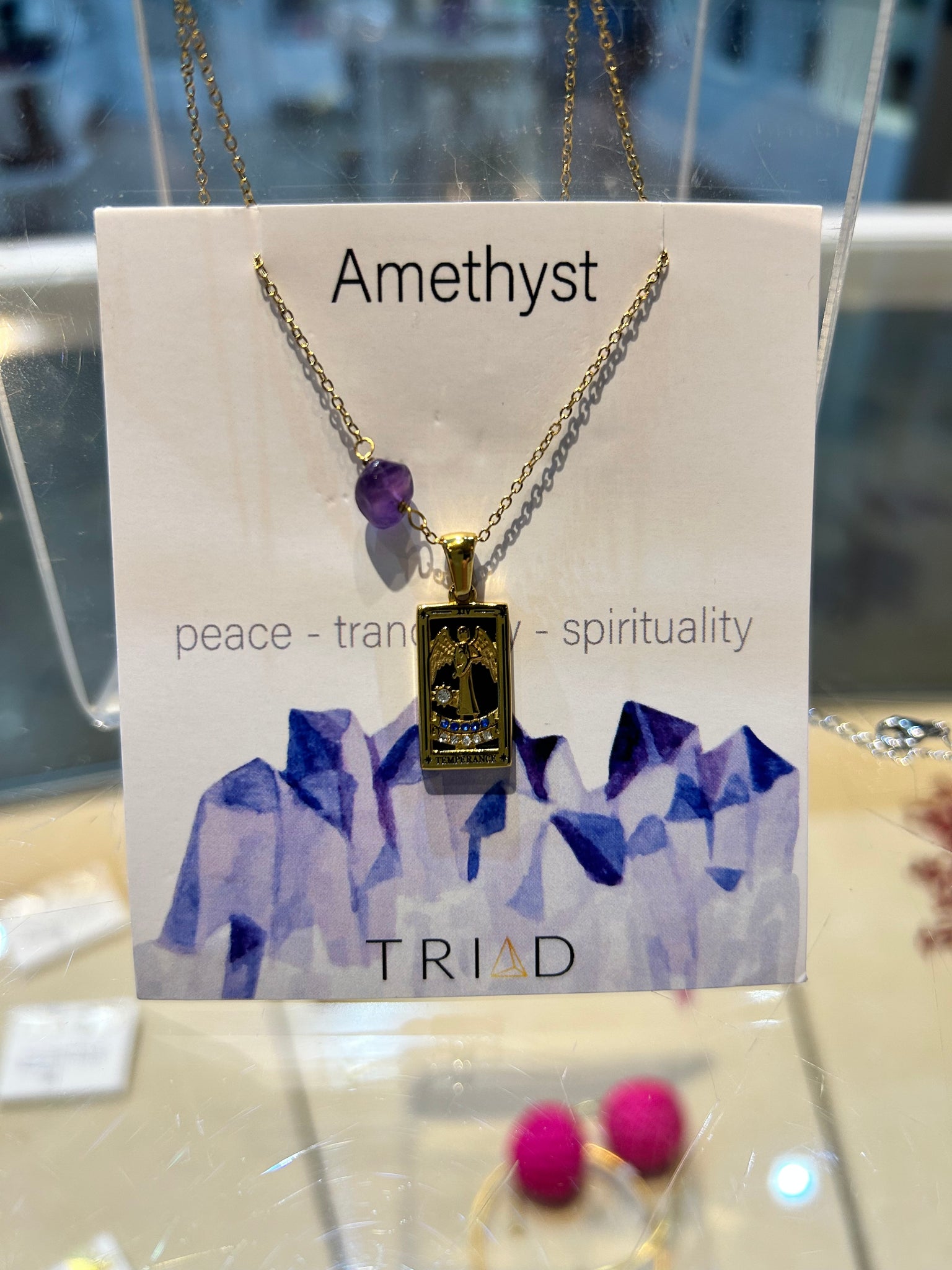 New Tarot Charm with Stone Necklace by Triad Collection