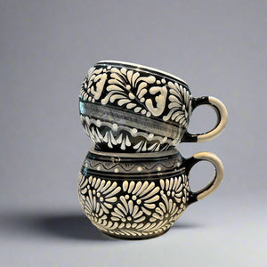 Brown Round Talavera Mugs - Pineda