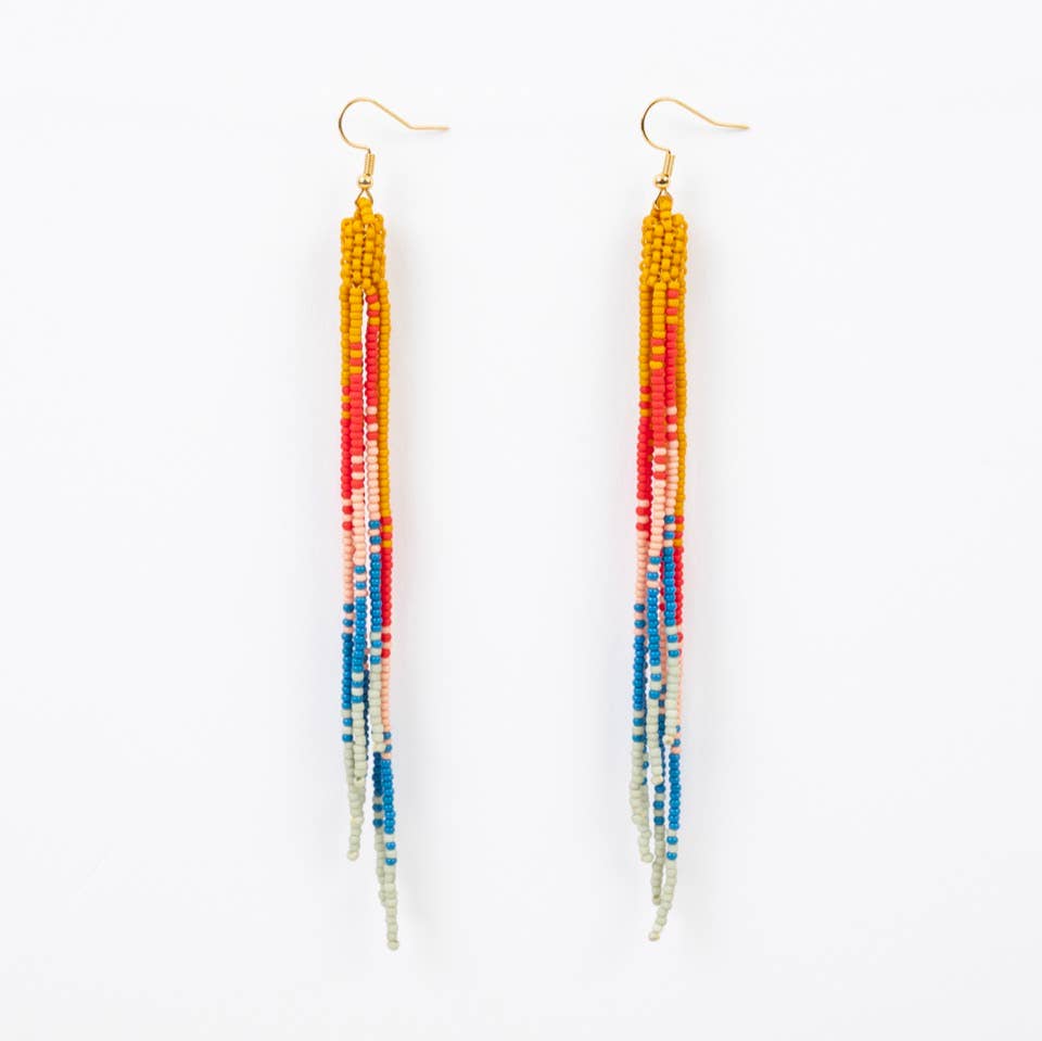 Retro Red Ombre Fringe Duster Earrings