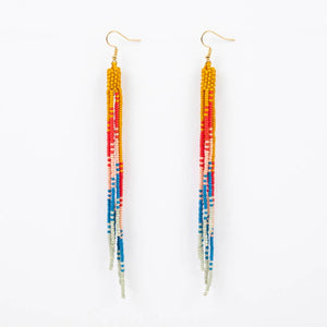 Retro Red Ombre Fringe Duster Earrings