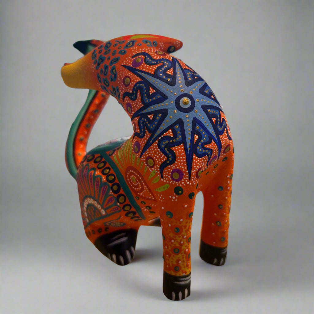 Mexican Orange Coyote Alebrije by El Milagro del Copal