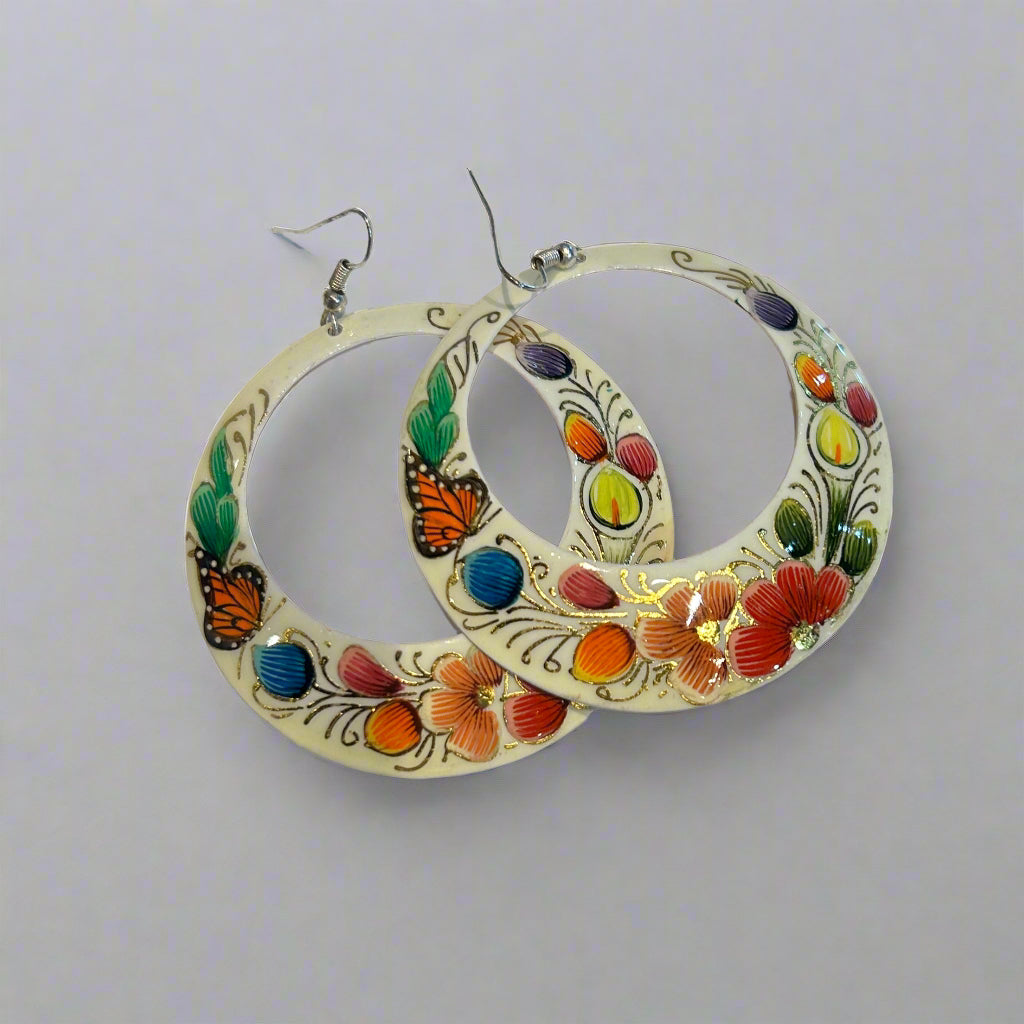 Mexican Round Copper XL Earrings