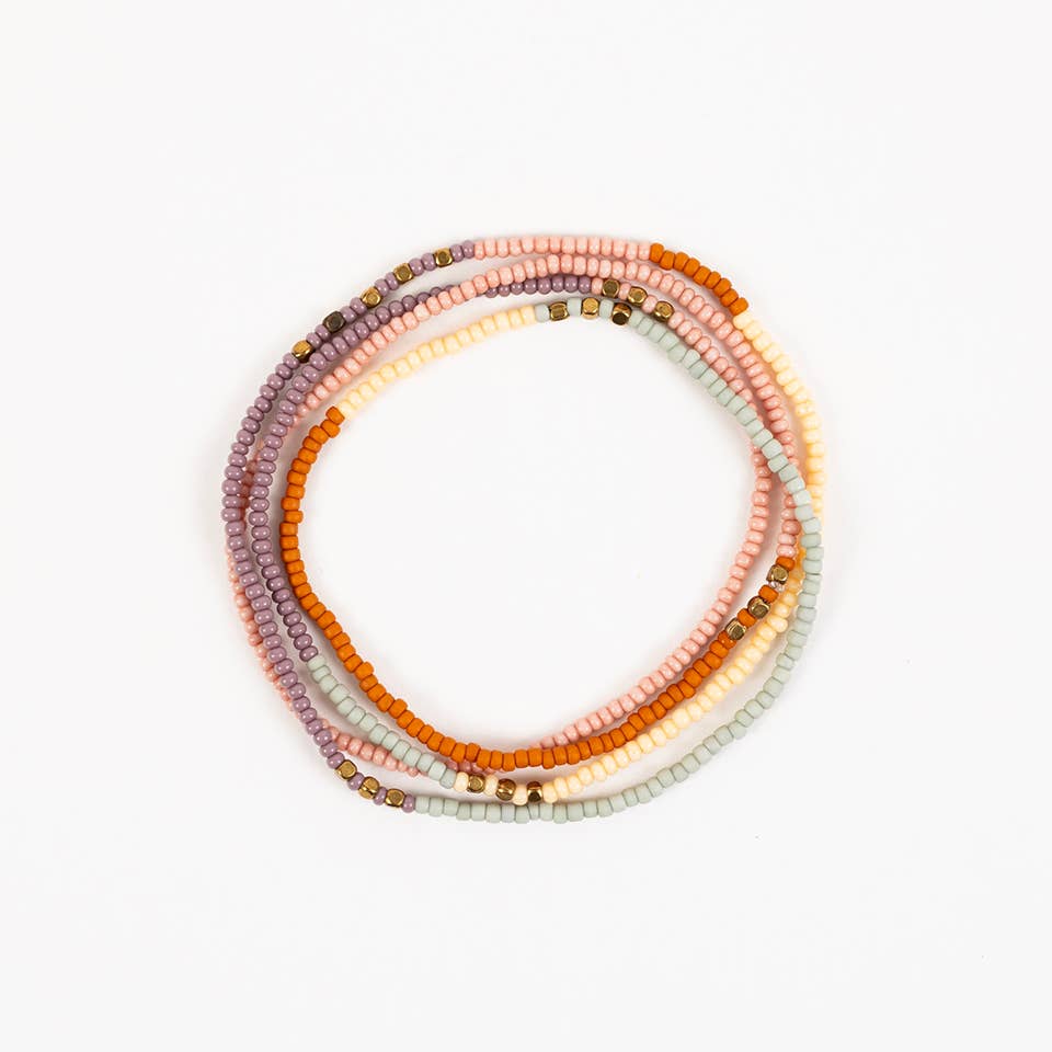 Beaded Stretch Necklace /Wrap Bracelet: Honey Dew