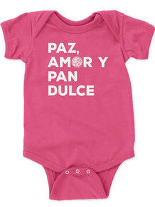 Pink Paz Amor y Pan Dulce Infant Onesie
