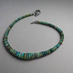 Natural Turquoise SS Necklace by Gina Amato Lough