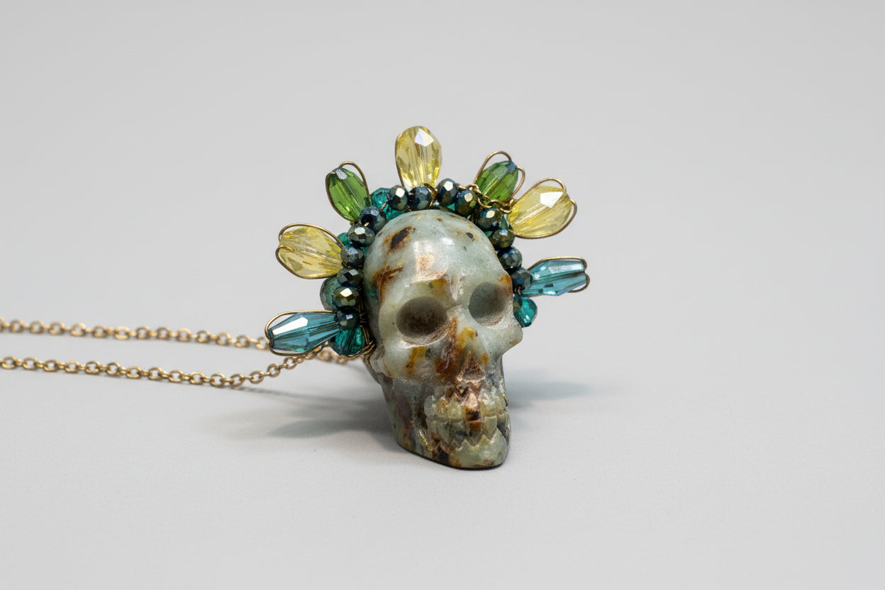 Mexican Quartz Skull Necklace by Tita Lopez – MOLAA Shop