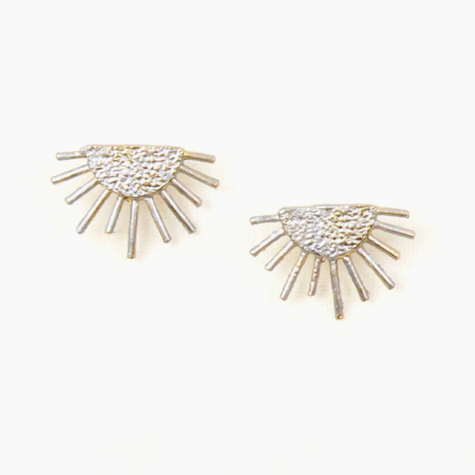 Sliver Sun Ray Post Earrings