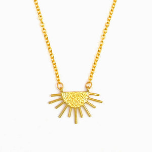 Brass Sun Ray Necklace