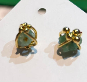 Colombian GP Raw Emerald Studs