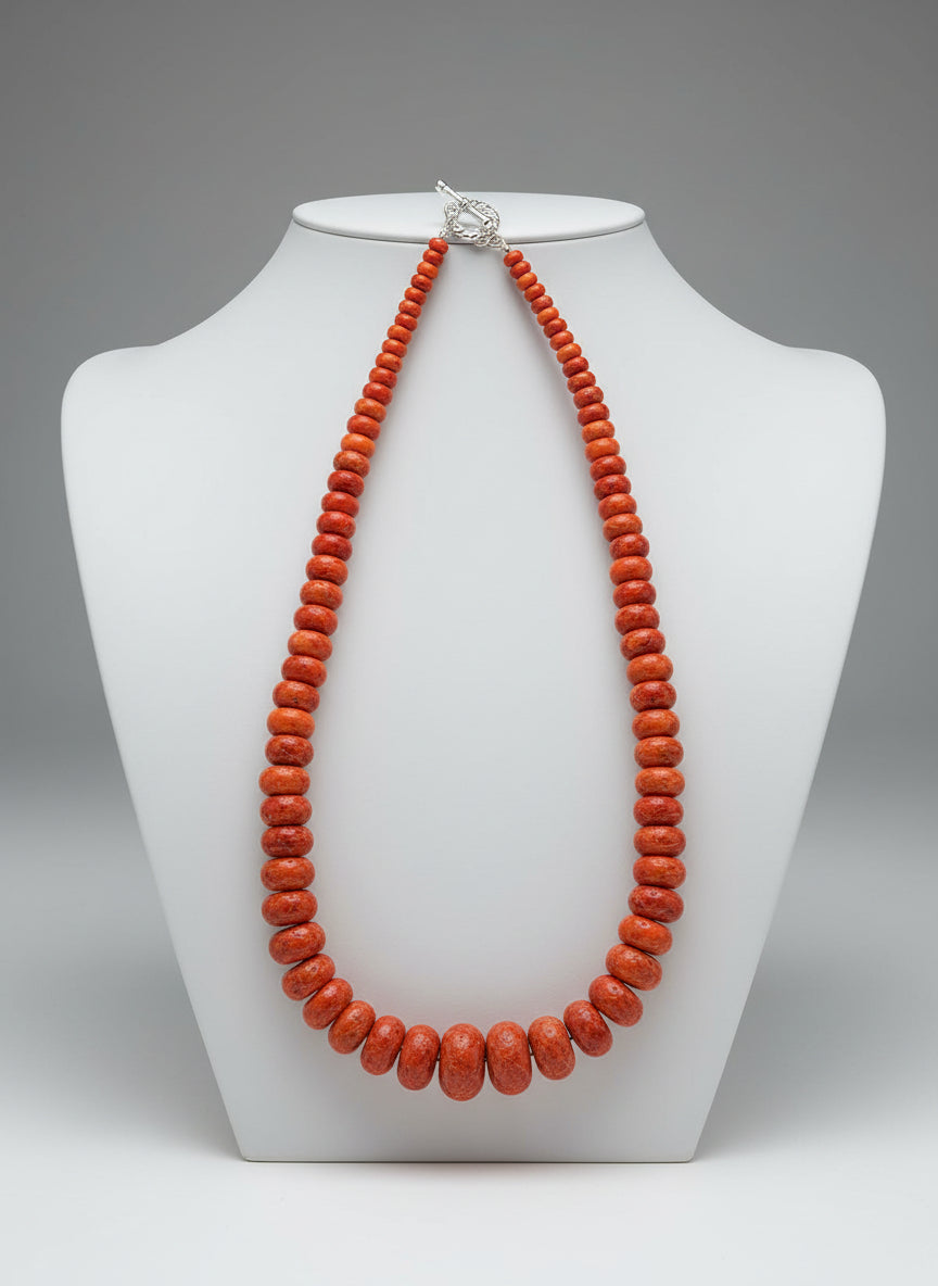 Large Coral SS Necklace by Gina Amato Lough