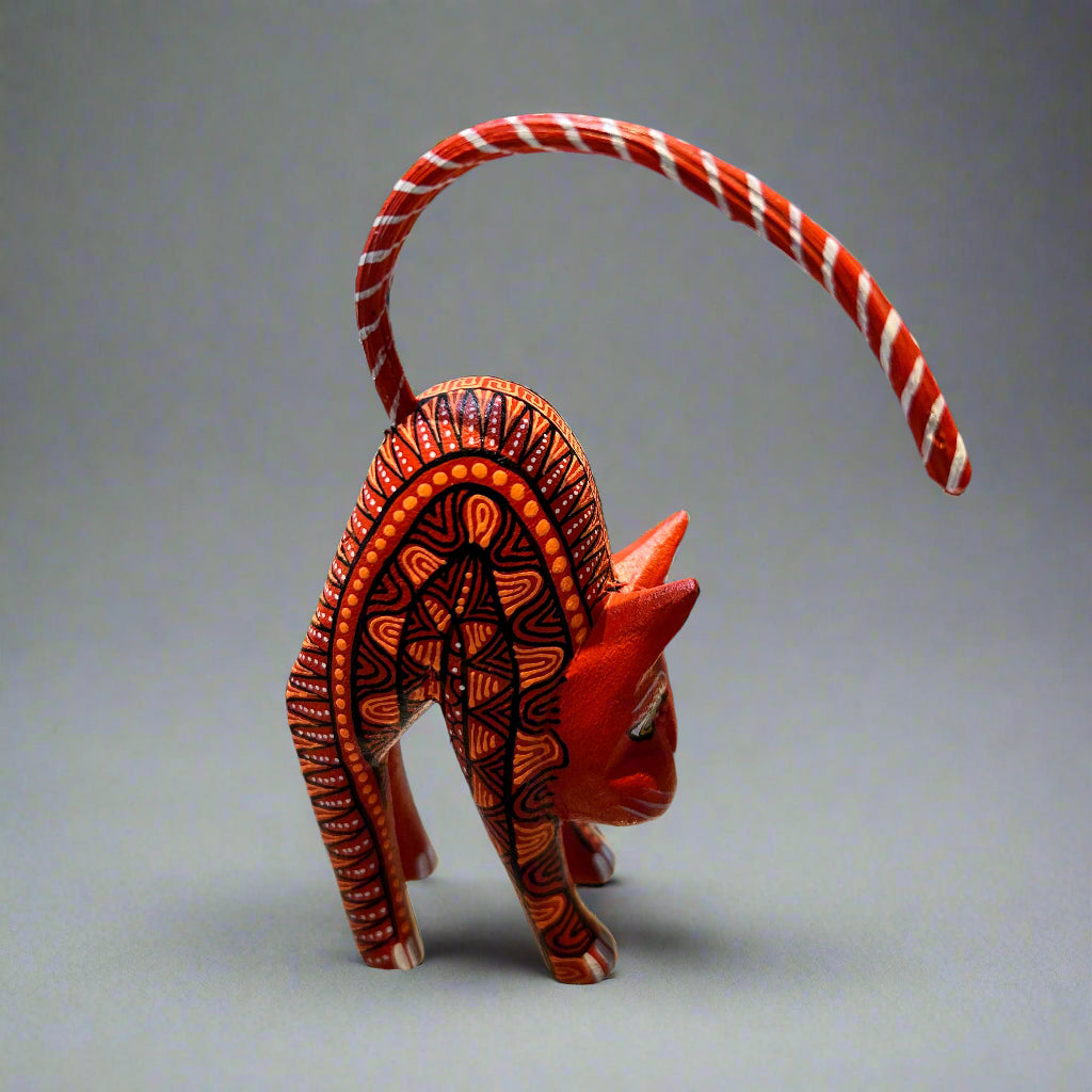 Mexican Chubby Cheek Cat Alebrije by Alberto Hernandez