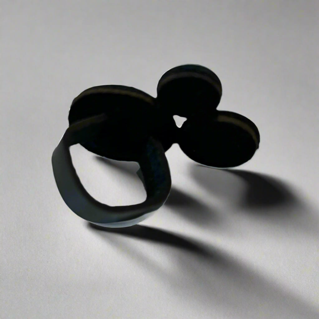 Abstraction 3 Circles Ring - Bordeaux