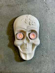 Concrete Frida Skull Mask Candle Holder