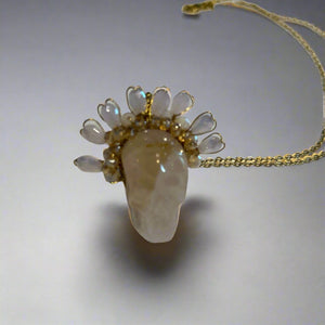 Mexican Quartz Skull Necklace by Tita Lopez