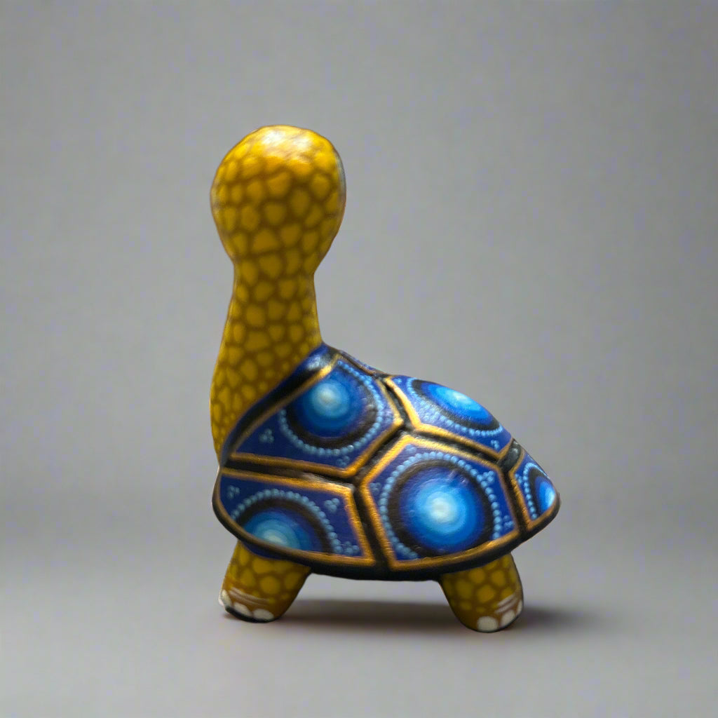 Mexican Blue Shell Turtle Alebrije by Faviola Fabian
