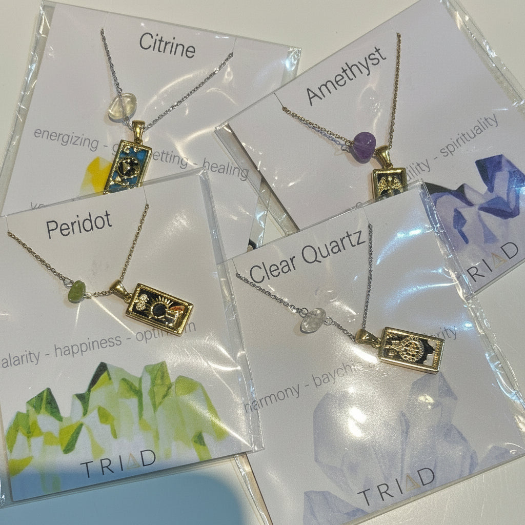 New Tarot Charm with Stone Necklace by Triad Collection