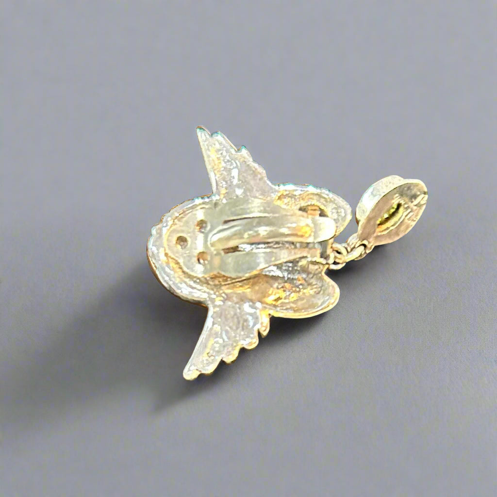 Mexican Peridot Drop Cherub Clip-on Earrings by Federico Jimenez
