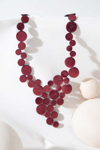 Abstraction V Necklace - Bordeaux