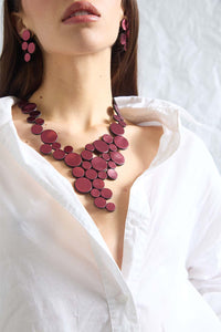 Abstraction V Necklace - Bordeaux