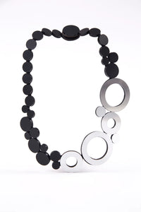 Silver + Black Abstraction New Necklace