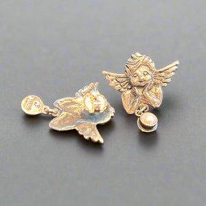 Mexican Pearl Drop Cherub Earrings by Federico Jimenez