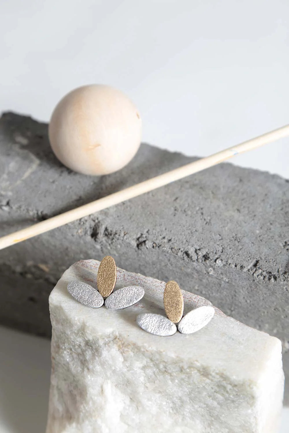 Emma Earrings - Silver+Gold