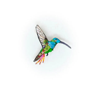 Trovelore Emerald Chin Hummingbird Brooch Pin