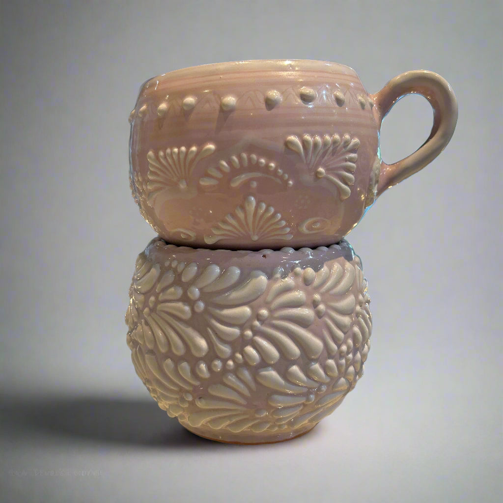 Pink Round Talavera Mugs - Pineda