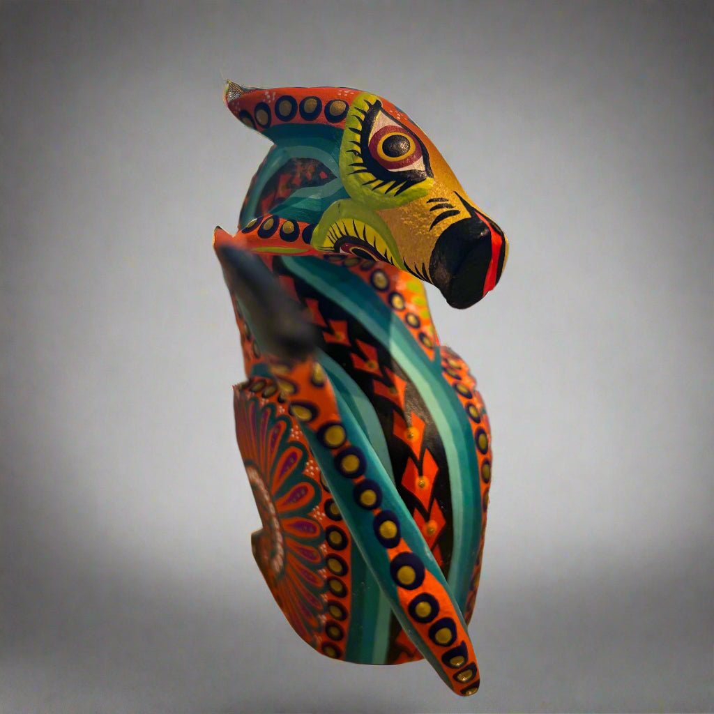 Mexican Orange Coyote Alebrije by El Milagro del Copal