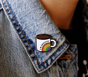 Cafecito Rainbow Mug Pride Pin